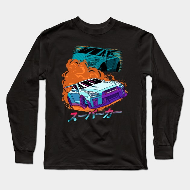 JDM GT-R Street Racing Car Long Sleeve T-Shirt by Guyvit